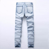 2017 New mens jeans brand destroyed hole jeans straight men's biepA jeans slim frayed denim true harem jeans for men