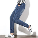 2017 New Mens Denim Jeans Men Drawstring Slim Fit Denim Joggers Mens Joggers Jeans Pant Men Stretch Elastic Jean Pencil Pants