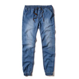 2017 New Mens Denim Jeans Men Drawstring Slim Fit Denim Joggers Mens Joggers Jeans Pant Men Stretch Elastic Jean Pencil Pants