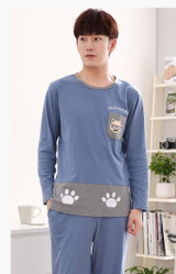 2017 New Men's Pajamas Cotton Long Sleeve Sleepwear Mens Striped Pajamas Sets Autumn Plaid Pyjamas Casual Homewear 3XL 4XL