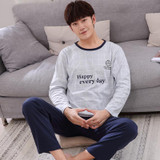 2017 New Men's Pajamas Cotton Long Sleeve Sleepwear Mens Striped Pajamas Sets Autumn Plaid Pyjamas Casual Homewear 3XL 4XL