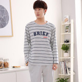 2017 New Men's Pajamas Cotton Long Sleeve Sleepwear Mens Striped Pajamas Sets Autumn Plaid Pyjamas Casual Homewear 3XL 4XL