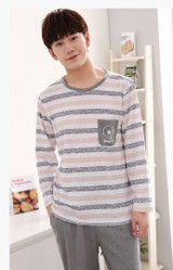 2017 New Men's Pajamas Cotton Long Sleeve Sleepwear Mens Striped Pajamas Sets Autumn Plaid Pyjamas Casual Homewear 3XL 4XL
