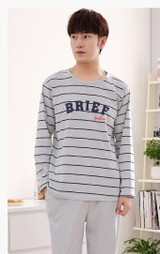 2017 New Men's Pajamas Cotton Long Sleeve Sleepwear Mens Striped Pajamas Sets Autumn Plaid Pyjamas Casual Homewear 3XL 4XL