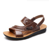 2017 new men's genuine leather sandals summer beach soft breathable sandals sandalia masculina couro sandalen sandalia hombre