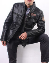 2017 New Men's Genuine Leather Motorcycle Jacket Male Black 100% Cowhide Bomber biker Jacket Winter Coats M-XXXL