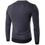2017 new men's fashion slim long sleeved sweater coat color placket