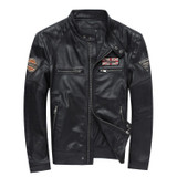 2017 New Men's Embroidery Motorcycle Jacket Fashion Multi-standard 100% Genuine Leather Sheepskin Bomber biker Jacket XS-4XL