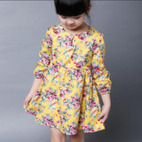Fashion Baby Dress Long Sleeve Pirncess Girls Clothes Spring Autumn Winter Children Dresses For Girl Floral Clothing Vestidos