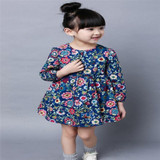Fashion Baby Dress Long Sleeve Pirncess Girls Clothes Spring Autumn Winter Children Dresses For Girl Floral Clothing Vestidos