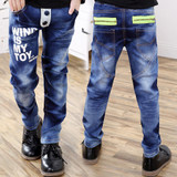 Fashion Baby Boy Cowboy Jeans Kids Pant Double-Breasted Jeans Long Legging Trousers Children Autumn Winter Pants Clothing