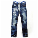 Fashion Baby Boy Cowboy Jeans Kids Pant Double-Breasted Jeans Long Legging Trousers Children Autumn Winter Pants Clothing
