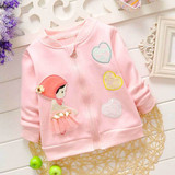 Fashion Autumn Winter Baby Infants Girls Children Kid's Heart Lace Velvet Outwear Coat Jackets Cardigan S2218