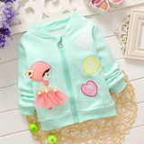 Fashion Autumn Winter Baby Infants Girls Children Kid's Heart Lace Velvet Outwear Coat Jackets Cardigan S2218