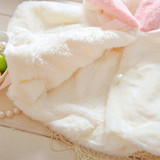 Fashion Autumn Winter Baby Girls Fleece Faux Fur Hooded Rabbit Ear Cloak Cape Kids Hoody Jacket Coat Cardigans Outwear MT1356