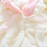 Fashion Autumn Winter Baby Girls Fleece Faux Fur Hooded Rabbit Ear Cloak Cape Kids Hoody Jacket Coat Cardigans Outwear MT1356