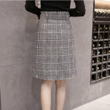 Fashion Autumn Winter A-line Skirt 2017 Plus Size High Waist Saias Femininas Casual Women Midi Skirts Female Woolen Plaid Skirts