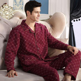 Fashion Autumn Men Pajamas Home Clothing Long Sleeve Warm Winter Pyjamas Sleepwear Male Thicken Cotton Sleep Lounge M-4XL Size