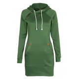 Fashion Autumn Dresses Women Hoodie Dress Pocket Long Sleeve Mini Dress Casual Dress Women Clothing Vestidos De Festa LJ5841E