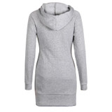 Fashion Autumn Dresses Women Hoodie Dress Pocket Long Sleeve Mini Dress Casual Dress Women Clothing Vestidos De Festa LJ5841E