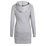 Fashion Autumn Dresses Women Hoodie Dress Pocket Long Sleeve Mini Dress Casual Dress Women Clothing Vestidos De Festa LJ5841E