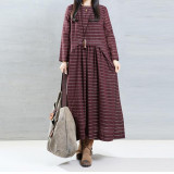 Fashion Autumn Dress 2017 ZANZEA Women Striped Print Dresses Long Sleeve O Neck Vintage  Loose Long Vestidos Plus Size S-5XL Fashion Autumn Dress 2017 ZANZEA Women Striped Print Dresses Long Sleeve O Neck Vintage  Loose Long Vestidos Plus Size S-5XL