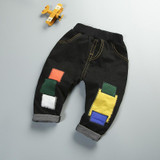 Fashion Autumn Baby Kids Children Boys Girls Infants Babi Casual Color Block Long Pants Full Length Trousers S5845
