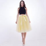 Fashion and Elegant 7 Layers 65CM Midi Tulle Skirts Womens 2017 Summer Tutu Skirt Women Wedding Underskirt Petticoat Falda Tul