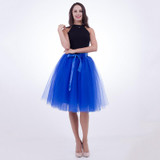 Fashion and Elegant 7 Layers 65CM Midi Tulle Skirts Womens 2017 Summer Tutu Skirt Women Wedding Underskirt Petticoat Falda Tul