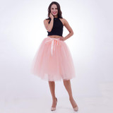 Fashion and Elegant 7 Layers 65CM Midi Tulle Skirts Womens 2017 Summer Tutu Skirt Women Wedding Underskirt Petticoat Falda Tul