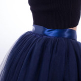 Fashion and Elegant 7 Layers 65CM Midi Tulle Skirts Womens 2017 Summer Tutu Skirt Women Wedding Underskirt Petticoat Falda Tul