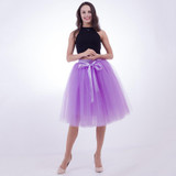 Fashion and Elegant 7 Layers 65CM Midi Tulle Skirts Womens 2017 Summer Tutu Skirt Women Wedding Underskirt Petticoat Falda Tul