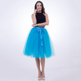 Fashion and Elegant 7 Layers 65CM Midi Tulle Skirts Womens 2017 Summer Tutu Skirt Women Wedding Underskirt Petticoat Falda Tul