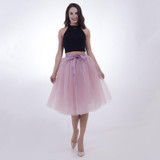 Fashion and Elegant 7 Layers 65CM Midi Tulle Skirts Womens 2017 Summer Tutu Skirt Women Wedding Underskirt Petticoat Falda Tul