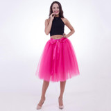 Fashion and Elegant 7 Layers 65CM Midi Tulle Skirts Womens 2017 Summer Tutu Skirt Women Wedding Underskirt Petticoat Falda Tul