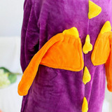 Fashion Adults Flannel Green Purpel Dinosaur Animal Pajamas Hooded Cosplay Unisex Pajamas sets Party Cute Cartoon Pajama