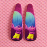 Fashion 8pcs/set Girls Trolls Colorful Hair Claws Clips Headwear Cartoon Kids Accessories