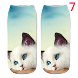 Fashion 3D Harajuku Cat Printed Women Casual Socks Unisex Low Cut Ankle Socks 2017 Hot Sale