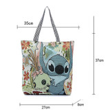 Fashion 3D Printing Cartoon Stitch Canvas Tote Bag Flowers Women Handbag Shoulder Bags Women Shopping Bags Beach Bag