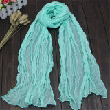 Fashion 20Colors Candy Colors Soft Trendy Long Voile Scarfs Winter Warm Scarf Women Scarf Shawl Blue