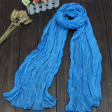 Fashion 20Colors Candy Colors Soft Trendy Long Voile Scarfs Winter Warm Scarf Women Scarf Shawl Blue