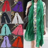 Fashion 20Colors Candy Colors Soft Trendy Long Voile Scarfs Winter Warm Scarf Women Scarf Shawl Blue