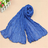 Fashion 20Colors Candy Colors Soft Trendy Long Voile Scarfs Winter Warm Scarf Women Scarf Shawl Blue