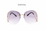 2017 Rimless Gradient Fashion Sunglasses Women Oversized Clear Lens Optics Metal Frame UV400 Vintage Sun Glasses Retro Eyewear