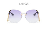 2017 Rimless Gradient Fashion Sunglasses Women Oversized Clear Lens Optics Metal Frame UV400 Vintage Sun Glasses Retro Eyewear