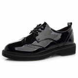 2017 Retro Oxfords Brogue Women Shoes Fashion Patent Leather Platform Casual Shoes Round Toe Flats Lace Up Plus Size 40 WFS521