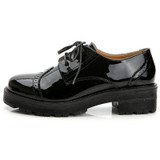 2017 Retro Oxfords Brogue Women Shoes Fashion Patent Leather Platform Casual Shoes Round Toe Flats Lace Up Plus Size 40 WFS521