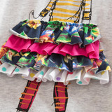 2017 Retail BABY Girl Clothes short Sleeve Girls Dress Kids Clothing Princess party dresses printing children clothing SH3660