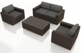 2017 Rattan Furniture Outdoor 4 Piece Wicker Sectional Sofa Set