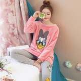 2017 Pyjamas Winter Women Pijamas Mujer  Women Costume Pajamas Coral Fleece Pajamas Set Keep Warm Sleepwear Set